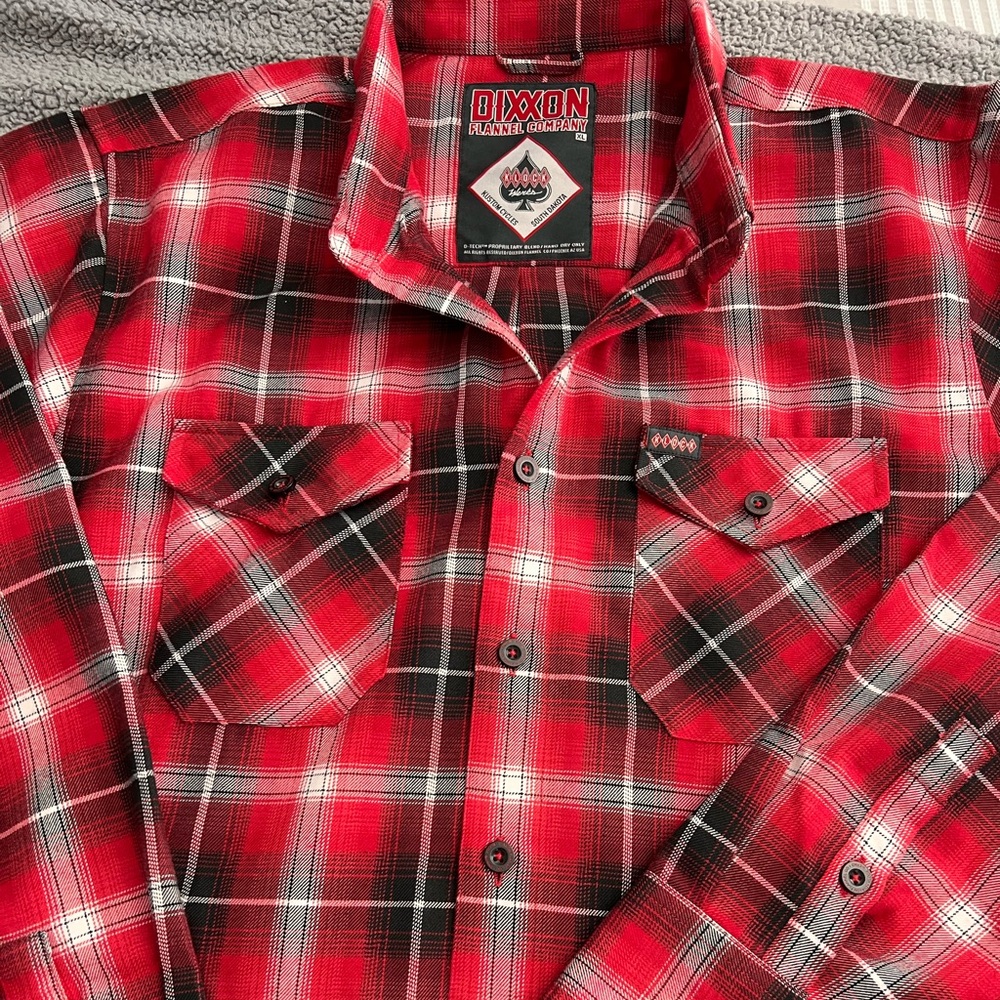Dixxon Flannel Co. XL Klock Werks Kustom Cycles/S. Dakota. Red, Black & White
